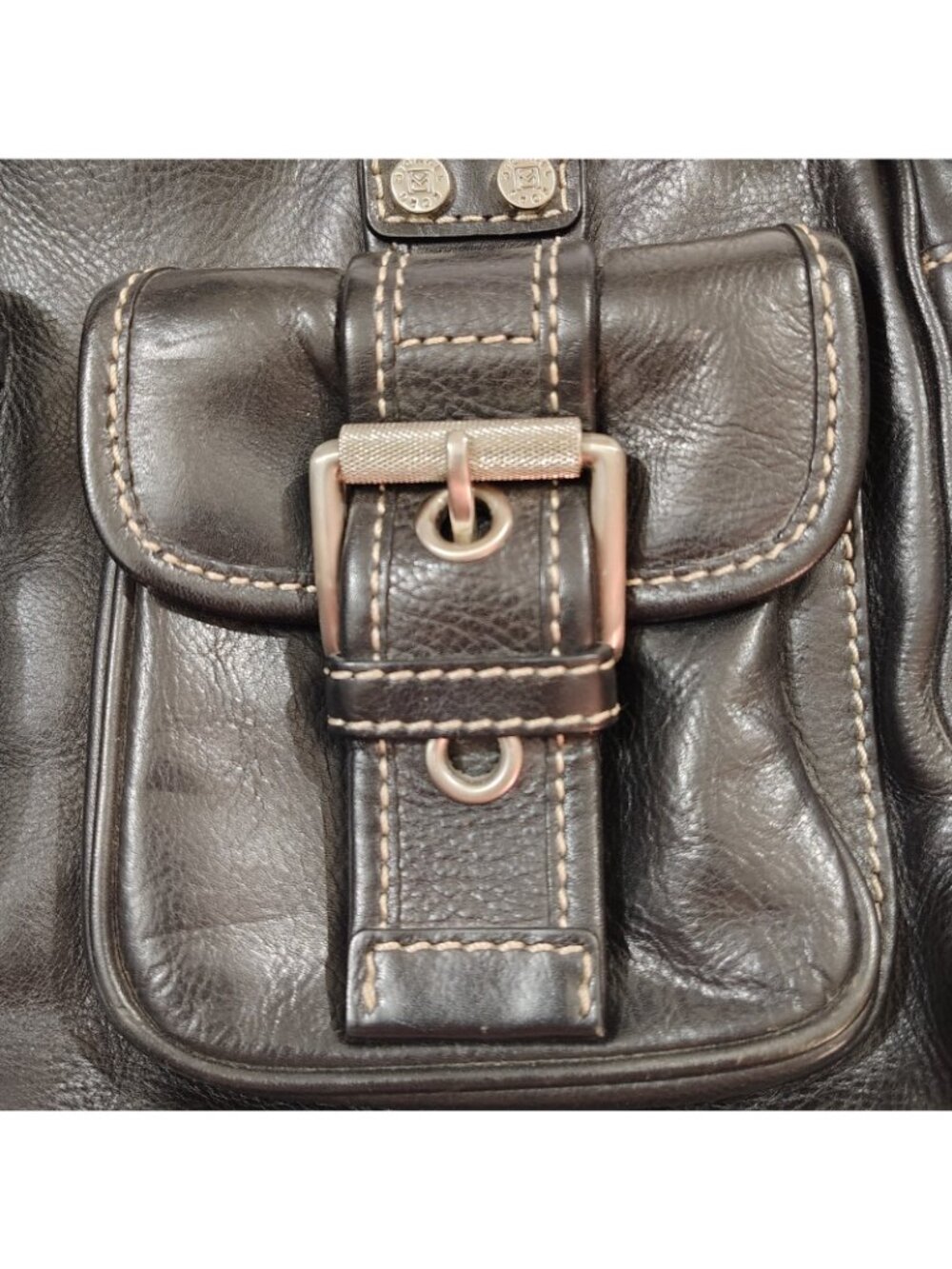 Michael Michael Kors Black Leather Satchel Shoulder Bag – Y2K Multi-Pocket Purse - Picture 16 of 16